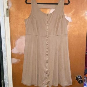 Velvet Tan Button Down Dress